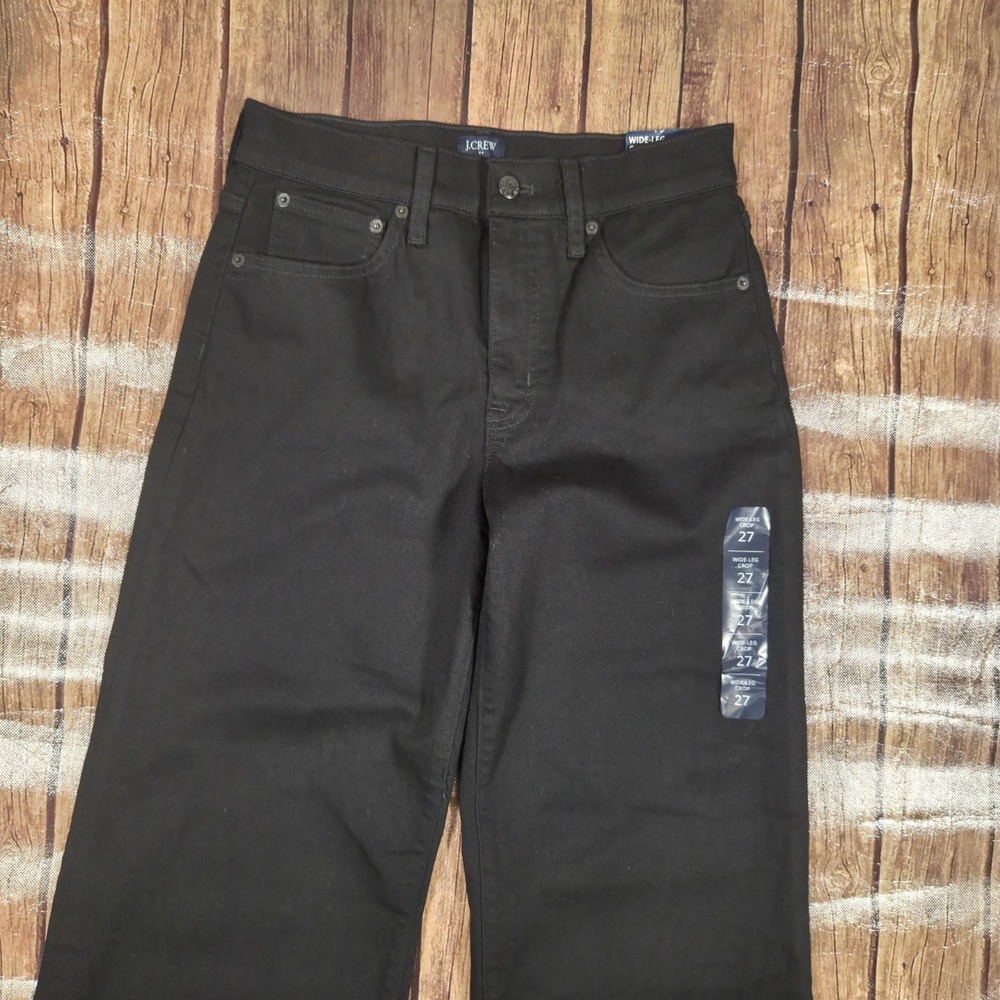 J.Crew Cropped Wide Leg Jeans Womens 27 Black High Rise Minimalist Effortless - Picture 8 of 12